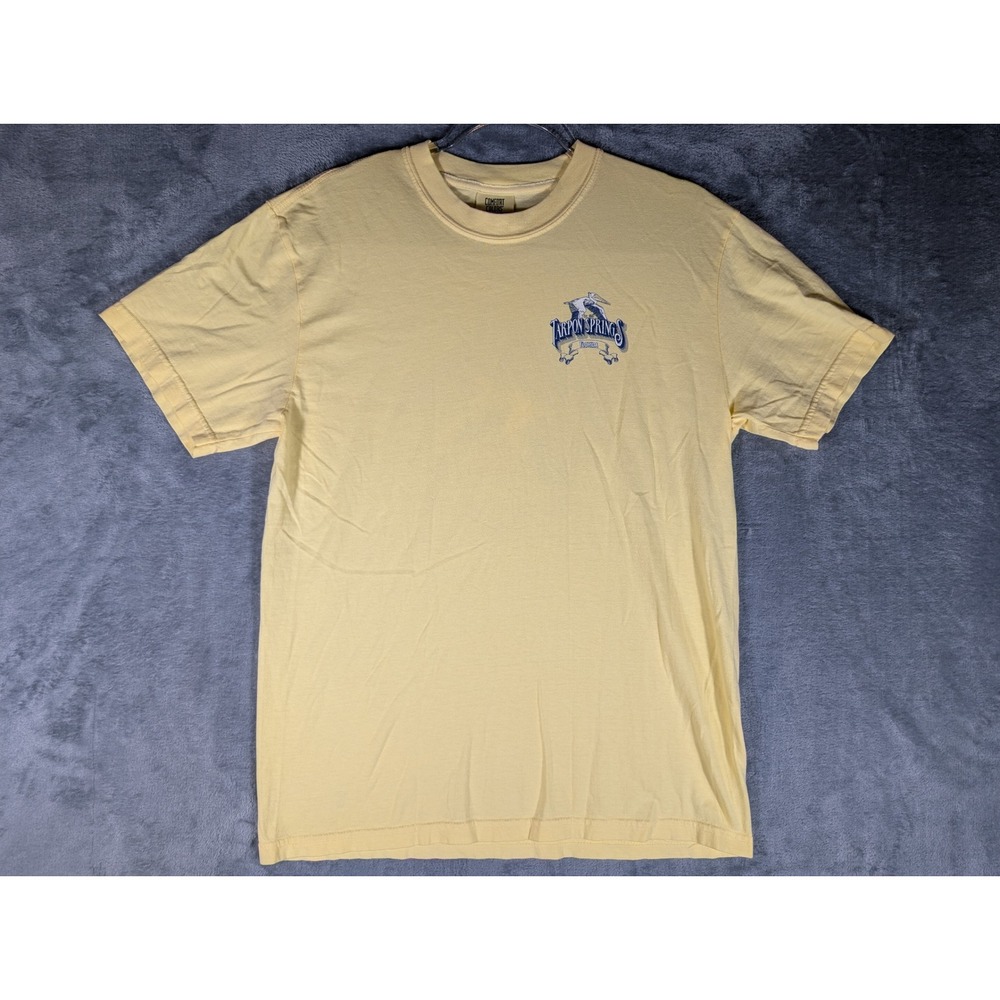 Comfort Colors Tarpon Springs Florida Pelican Graphic T-Shirt Yellow Mens Medium